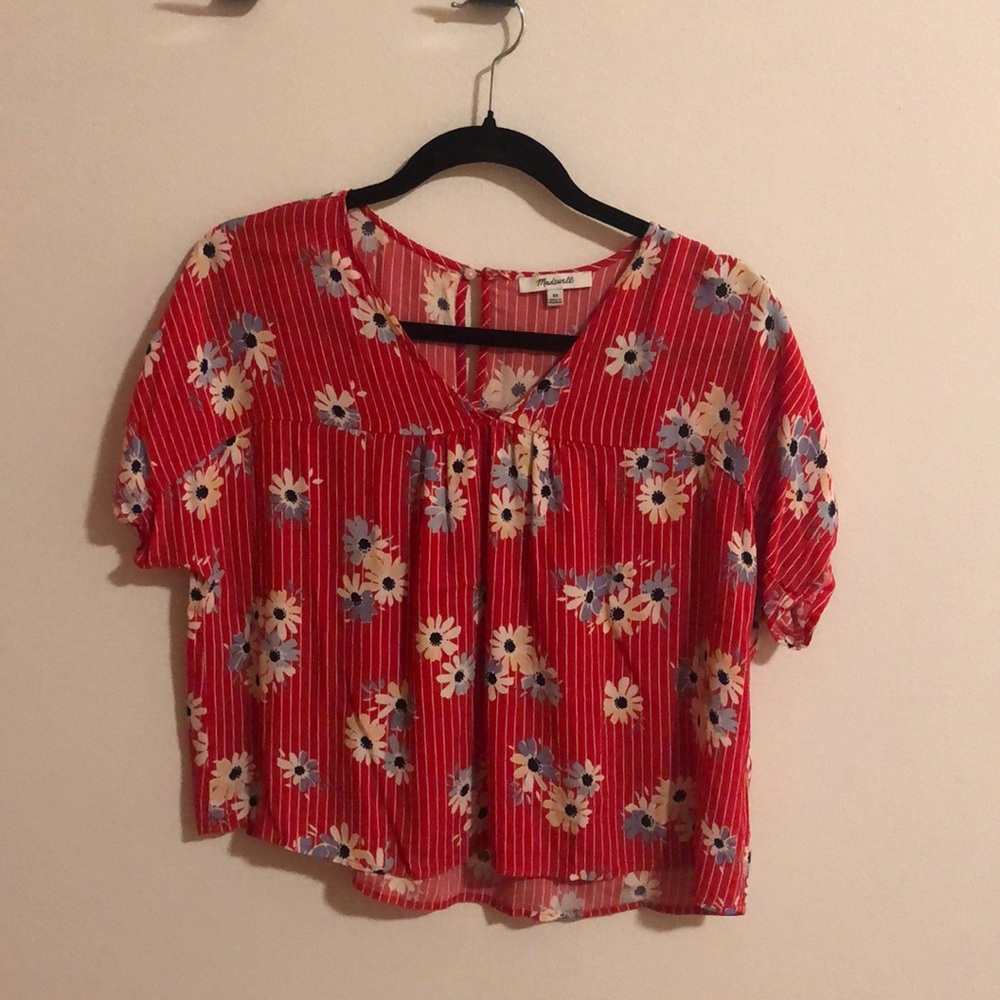 Madewell red top